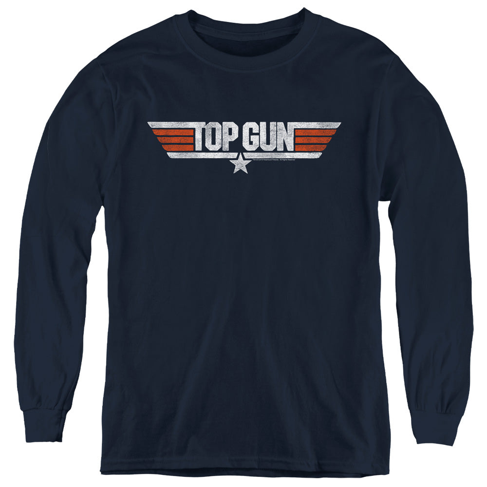 Top Gun - Distressed Logo Navy - T-Shirt