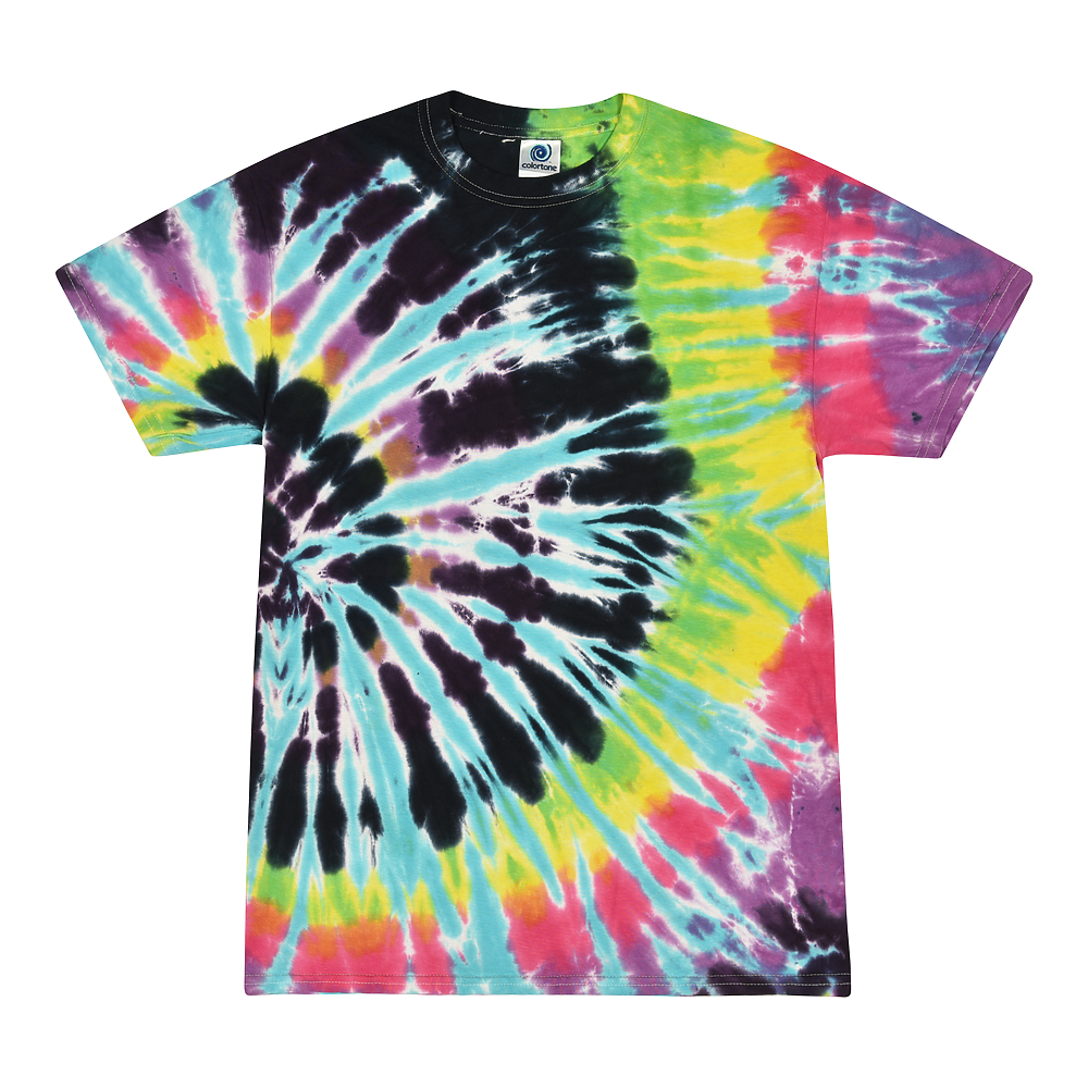 Blue Pink Spiral Tie-Dye T-Shirts Kids Colortone