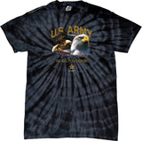 US Army Vintage Eagles Flag Tie Dye Spiral Short Sleeve T-shirt for Mens Women Adult T-shirt