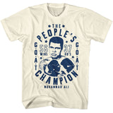 Muhammad Ali The Peoples Champion Goat Natural T-shirt