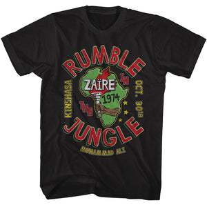 Muhammad Ali 1974 Rumble in the Jungle Black T-shirt