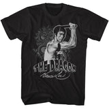 Bruce Lee The Dragon and Nunchucks Black Tall T-shirt