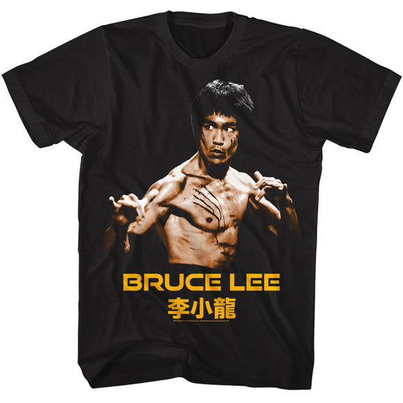 Bruce Lee Ready Stance Pose Black T-shirt