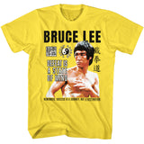 Bruce Lee Defeat State of Mind Yellow T-shirt