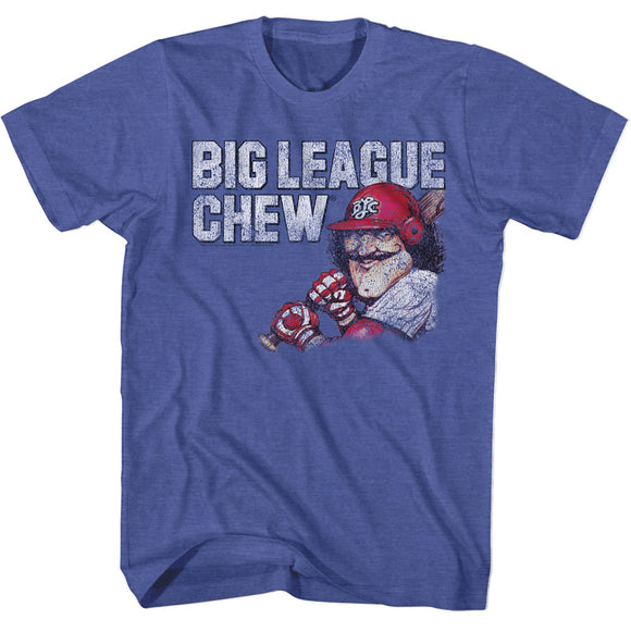 Big League Chew Retro Distressed Moustache Royal Heather T-shirt