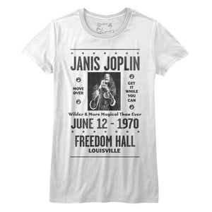 Janis Joplin Juniors T-Shirt Louisville 1970 Tee