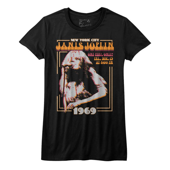 Janis Joplin Juniors T-Shirt New York 1969 Tee