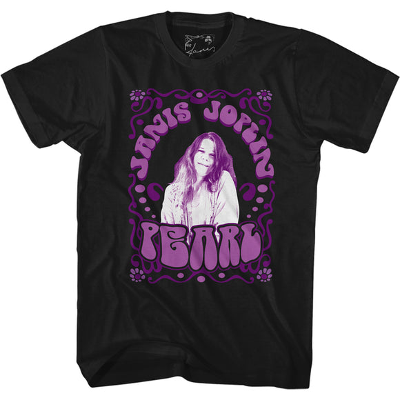 Janis Joplin Pearl Black Tall T-shirt
