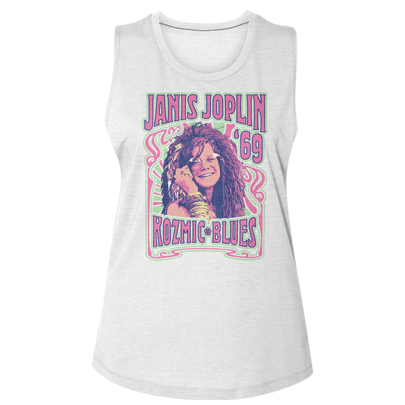 Janis Joplin Ladies Slub Sleeveless Shirt Kozmic Blues Tank