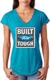 Ladies Built Ford Tough Triblend V-Neck Shirt - Yoga Clothing for You