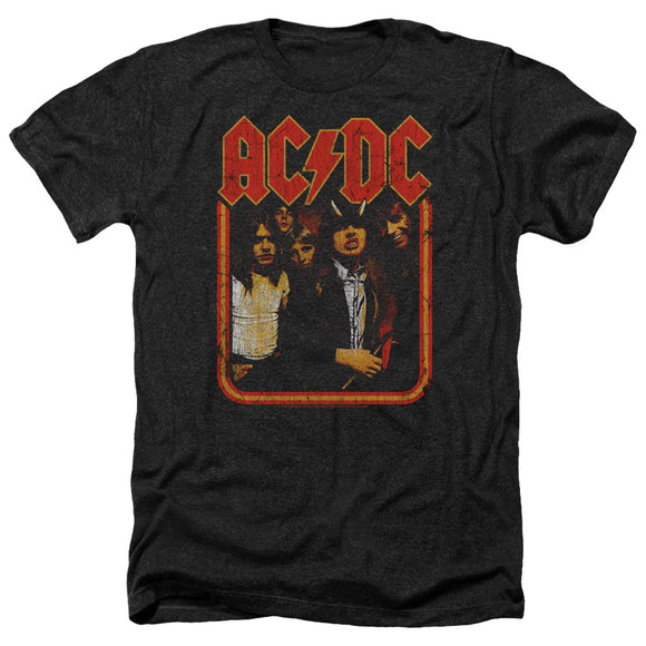 AC/DC Distressed Group Photo Black Heather T-shirt - Yoga Clothing for You