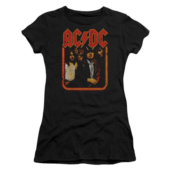 AC/DC Distressed Group Photo Juniors Shirt - Yoga Clothing for You