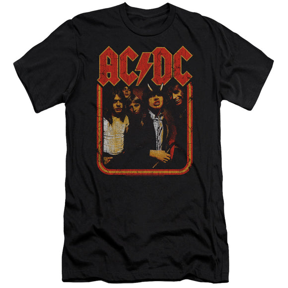 AC/DC Distressed Group Photo Black Premium T-shirt - Yoga Clothing for You