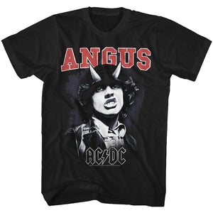 AC/DC Angus Young Devil Horns Black T-shirt - Yoga Clothing for You