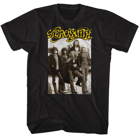 Aerosmith Group Portrait Black T-shirt