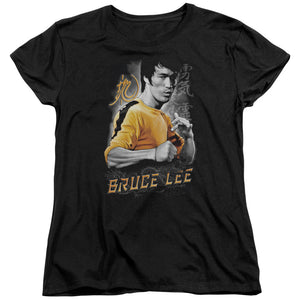 Ladies Bruce Lee T-Shirt Yellow Dragon Shirt - Yoga Clothing for You