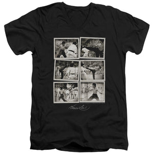 Bruce Lee Snap Shots Black V-neck Shirt - Yoga Clothing for You