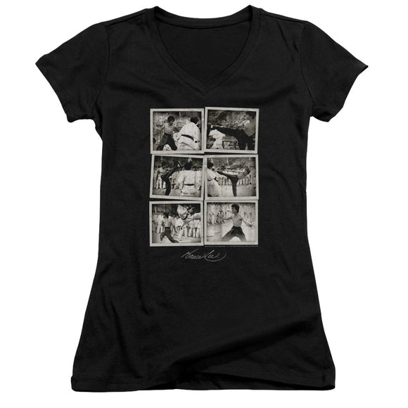 Bruce Lee Snap Shots Juniors V-neck Shirt - Yoga Clothing for You