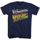 Back to the Future Pixelated Logo Navy T-shirt - Yoga Clothing for You