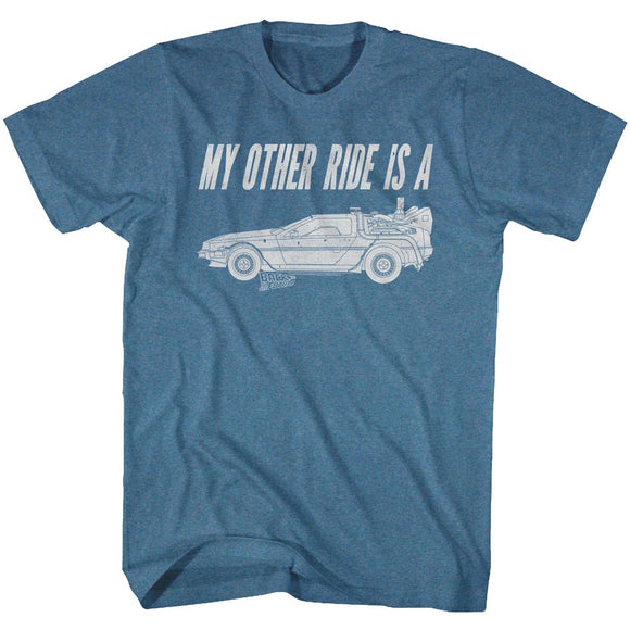 Back to the Future My Other Ride Indigo Heather T-shirt - Yoga Clothing for You