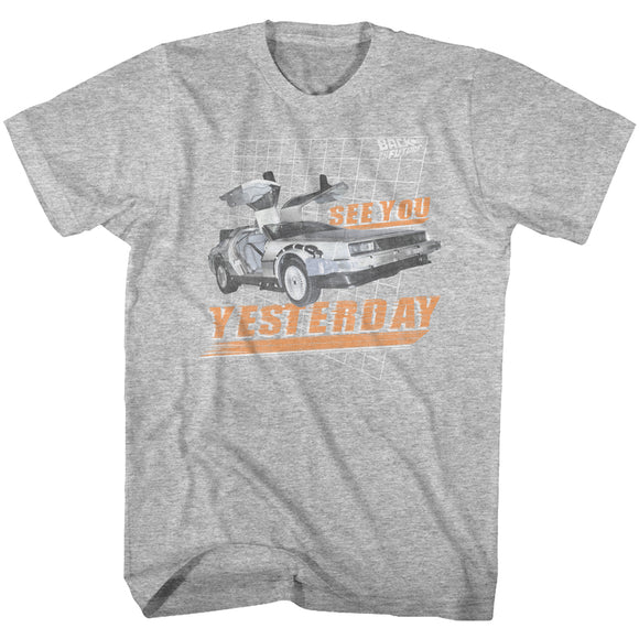 Back to the Future See You Yesterday Grey Tall T-shirt - Yoga Clothing for You