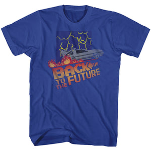 Back to the Future Pixel Lightning Royal T-shirt - Yoga Clothing for You