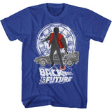 Back to the Future Marty McFly Clock Tower Royal T-shirt - Yoga Clothing for You