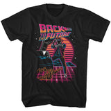 Back to the Future Neon Marty McFly Black T-shirt - Yoga Clothing for You