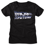Back to the Future Ladies T-Shirt Chrome Logo Tee - Yoga Clothing for You