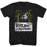 Back to the Future DeLorean Racing Lightning Black T-shirt - Yoga Clothing for You