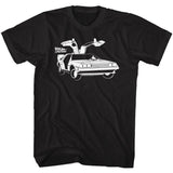 Back to the Future Time Machine DeLorean Black Tall T-shirt - Yoga Clothing for You