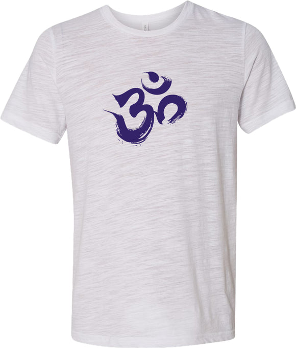 Purple Brushstroke AUM Burnout Yoga Tee Shirt - Yoga Clothing for You
