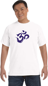 Purple Brushstroke AUM Pigment Dye Yoga Tee Shirt - Yoga Clothing for You