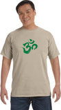 Green Brushstroke AUM Pigment Dye Yoga Tee Shirt - Yoga Clothing for You
