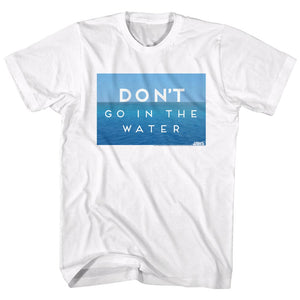 Jaws T-Shirt Don't Go In The Water White Tee - Yoga Clothing for You