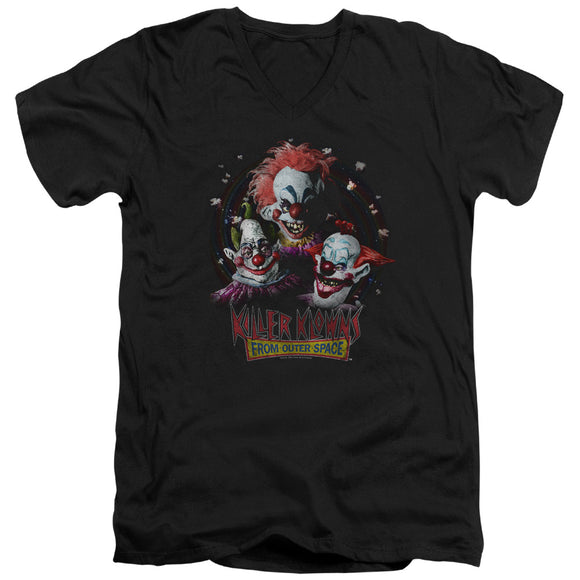 Killer Klowns From Outer Space Slim Fit V-Neck T-Shirt Popcorn Black Tee - Yoga Clothing for You