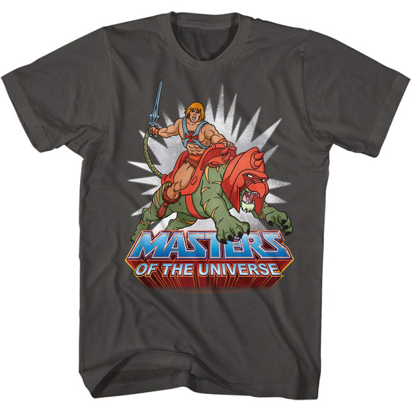 Masters of the Universe He-Man and Battle Cat Smoke T-shirt