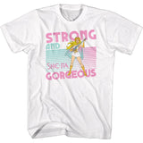Masters of the Universe She-Ra Strong and Gorgeous White T-shirt