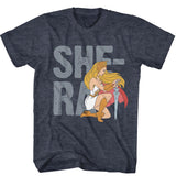 Masters of the Universe She-Ra Character Pose Navy Heather T-shirt