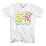 MTV Zebra Logo White T-shirt - Yoga Clothing for You