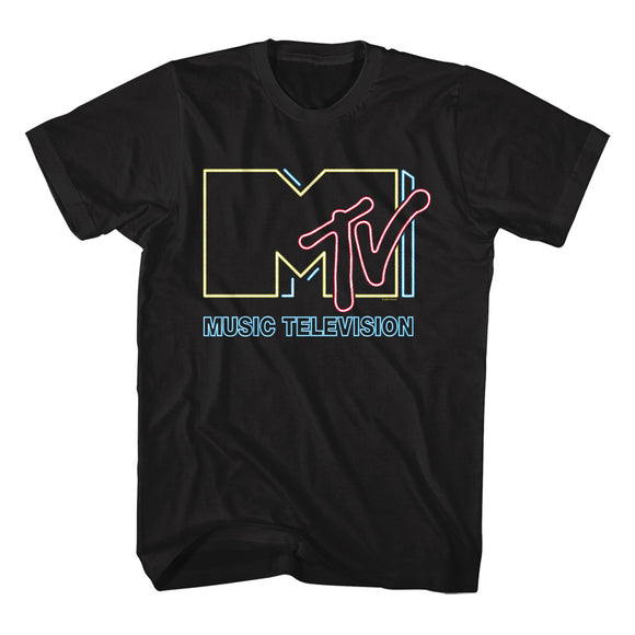 MTV Neon Logo Black T-shirt - Yoga Clothing for You