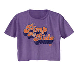 MTV Pimp My Ride Ladies Purple Crop Shirt - Yoga Clothing for You