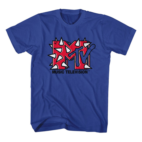 Spiked MTV Logo Royal T-shirt - Yoga Clothing for You