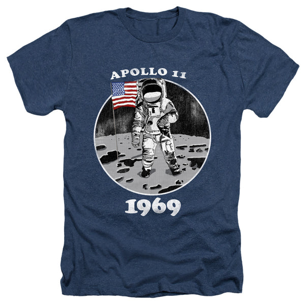 One Small Step Moon Astronaut Napping Heather Navy Jersey 