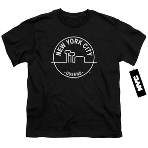 NYC Kids T-Shirt New York City Queens Black Tee - Yoga Clothing for You