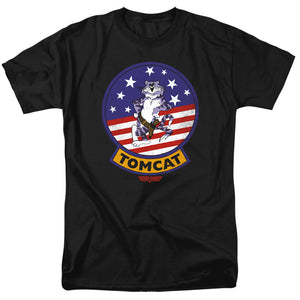 Top Gun T-Shirt Tomcat Patch Black Tee - Yoga Clothing for You