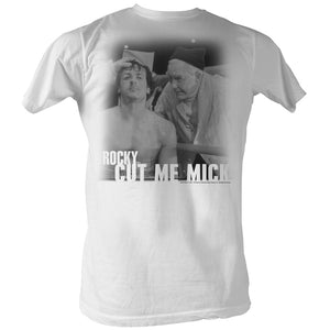 Rocky T-Shirt Cut Me Mick B&W Portrait White Tee - Yoga Clothing for You