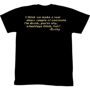 Rocky Tall T-Shirt We Make A Real Sharp Couple Of Coconuts Black Tee - Yoga Clothing for You