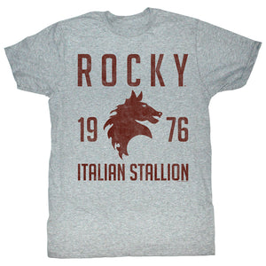 Rocky Tall T-Shirt Vintage 1976 Italian Stallion Gray Heather Tee - Yoga Clothing for You