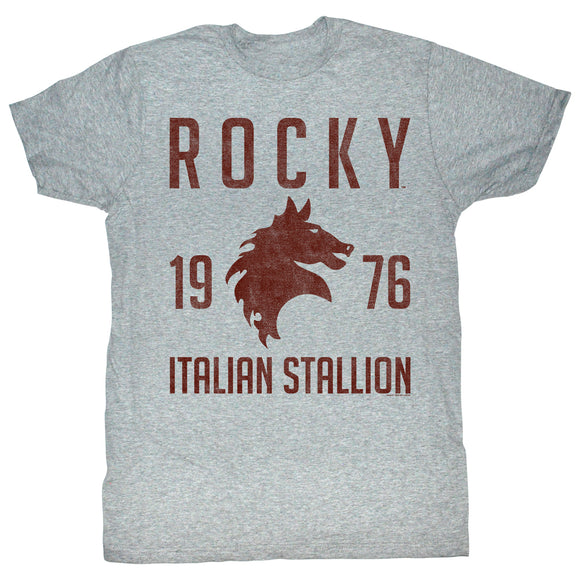 Rocky Tall T-Shirt Vintage 1976 Italian Stallion Gray Heather Tee - Yoga Clothing for You